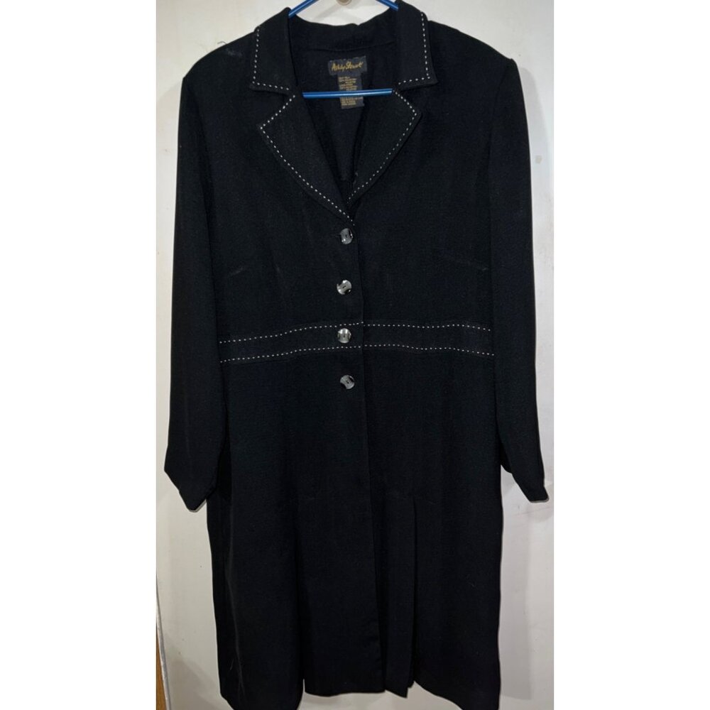 Ashley Stewart Women's Black Long-Sleeve Dress Coat 16W